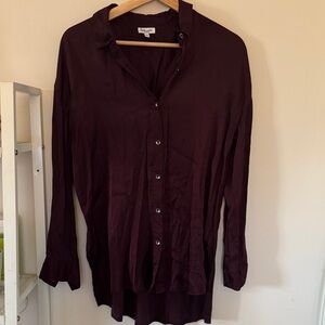Splendid Women's Rich Burgundy Button-Down Shirt